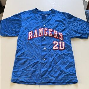 Vintage Rangers Men’s Mesh Blue Baseball Jersey